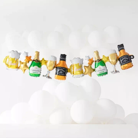 Girlanda balonowa Party - whisky, szampan, piwo 96 x 33 cm