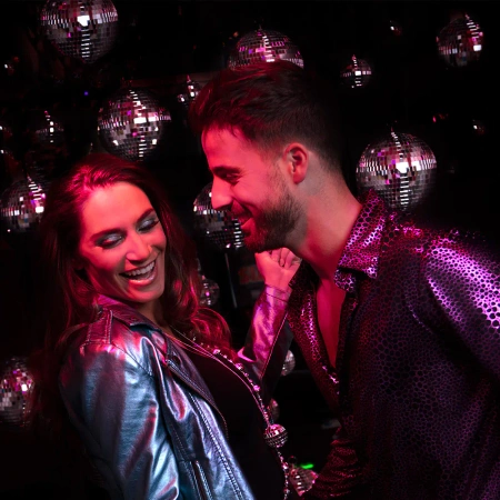 Kula dyskotekowa DISCO srebrna wisząca 20 cm