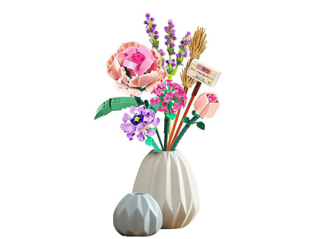 Zestaw klocków Bukiet kwiatów fioletowo różowych 547 elementów