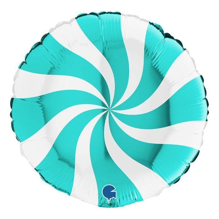 Balon Grabo 18'' Round Swirly White Tiffany