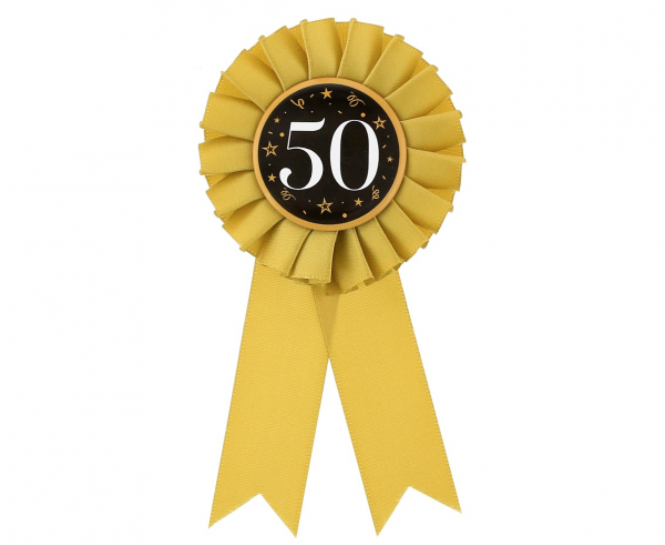 Kotylion Order 50 URODZINY złoto-czarny