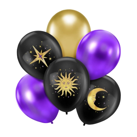Balony gumowe Andrzejki Wróżki Magia 6 szt.