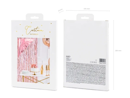 Kurtyna Party wisząca 90 x 250 cm złoty róż