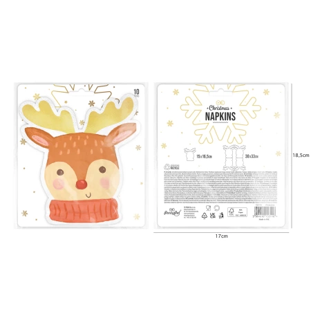 Serwetki papierowe świąteczne Renifer 10 szt.