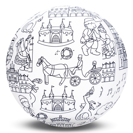 Piłka Balonowa do kolorowania seria miasta KRAKÓW 30 cm