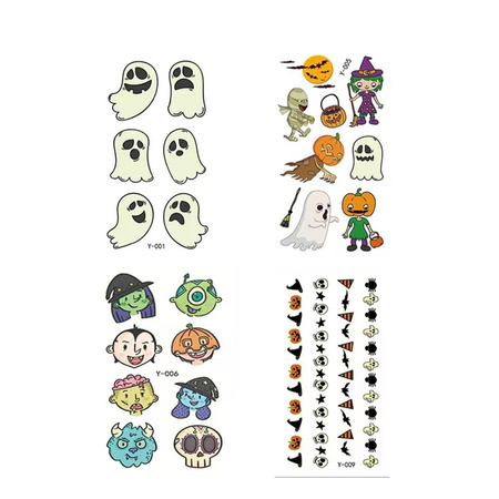 Tatuaże zmywalne wodne na Halloween mix (świecące w ciemności)