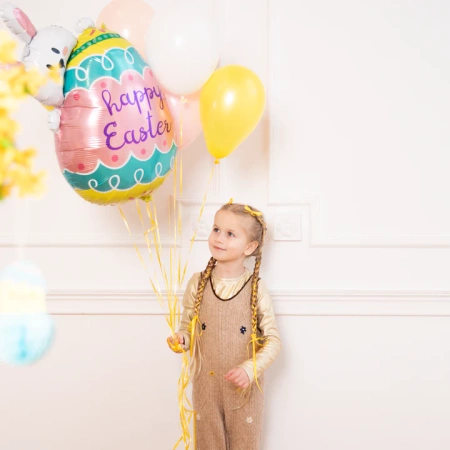 Balon foliowy Zajączek z pisanką Wielkanoc 72x81cm