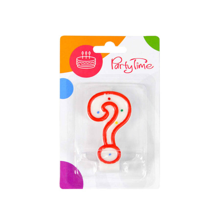 Świeczka na tort, pytajnik znak zapytania 7,5 cm