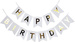 Baner girlanda "Happy Birthday" złoty napis - BIAŁY