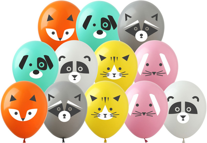 ZWIERZĄTKA balon gumowy z nadrukiem 1 szt. mix