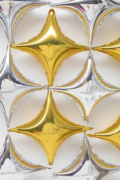 Balon foliowy Gwiazda 4-ramienna SREBRNA 45 cm