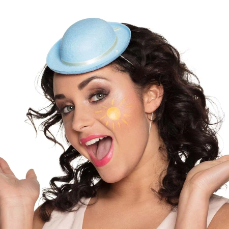 Melonik MINI filcowy kapelusz błękitny