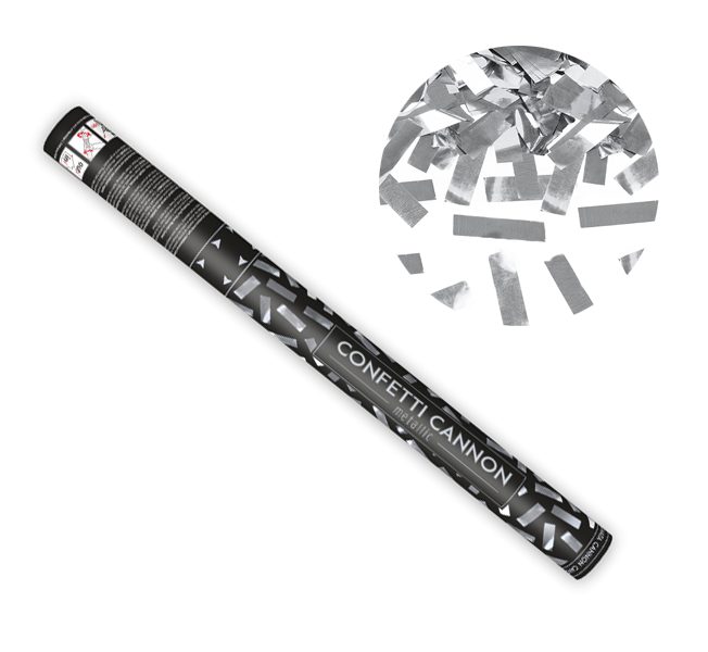 Konfetti pneumatyczne metaliczne SREBRNE 60 cm