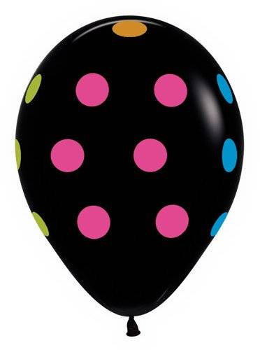 Balony Sempertex Kropki 12'' 12 szt Neonowe