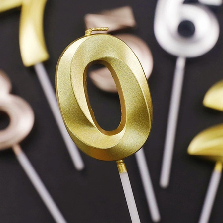 Świeczka urodzinowa na tort cyfra elegancka srebrna mała 1 szt.