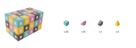 Duże klocki piankowe magnetyczne TUKI zestaw SMART 50 elementów