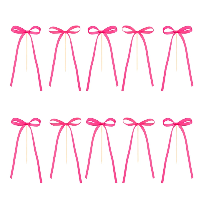 Pikkery Toppery kokardki ciemnoróżowe 10 szt.