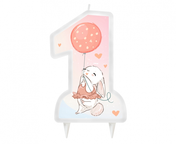 Świeczka urodzinowa na tort Roczek króliczek