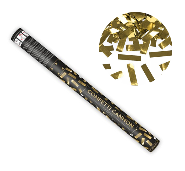 Konfetti pneumatyczne metaliczne ZŁOTE 60 cm