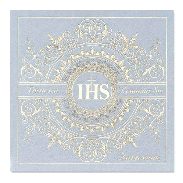 Zaproszenia Pierwsza Komunia Święta 12 x 12 cm 10 szt.