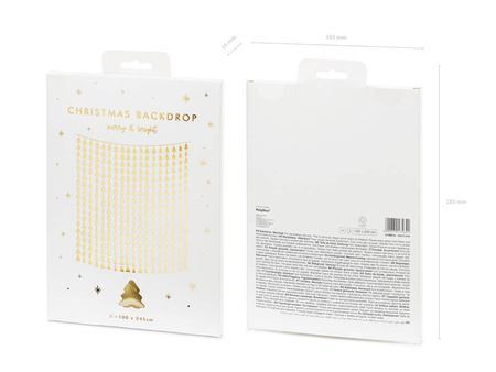 Wisząca Girlanda tło Choinki złote 100 x 245 cm