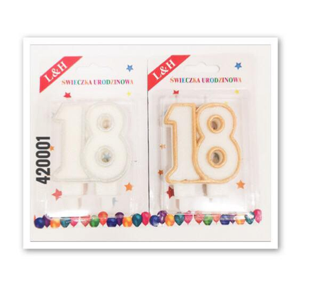 Świeczka urodzinowa na tort "18"