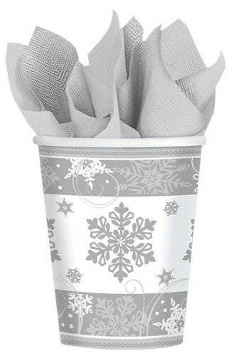 Kubeczki papierowe Śnieżynki 8 szt