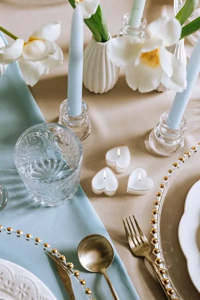 Świeczki serca, podgrzewacze tealight białe 10 szt.