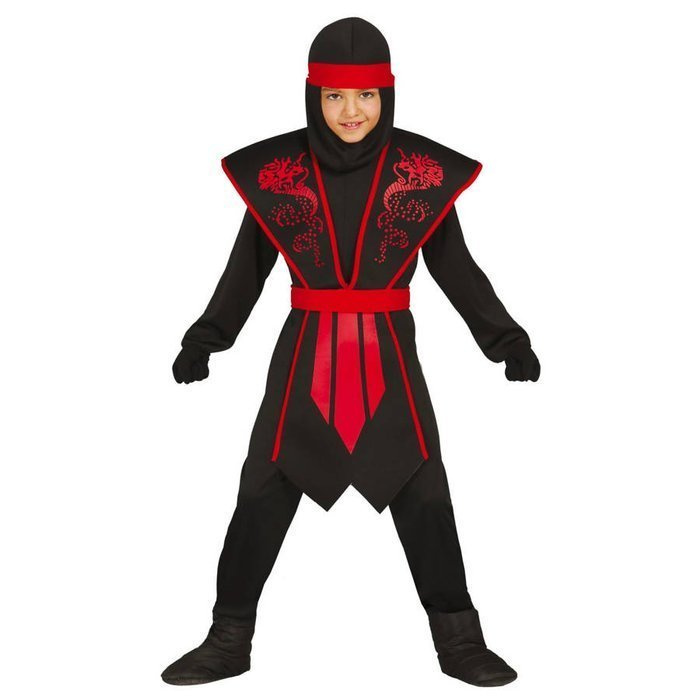 Strój dla dziecka Ninja cienia - czerwono czarny