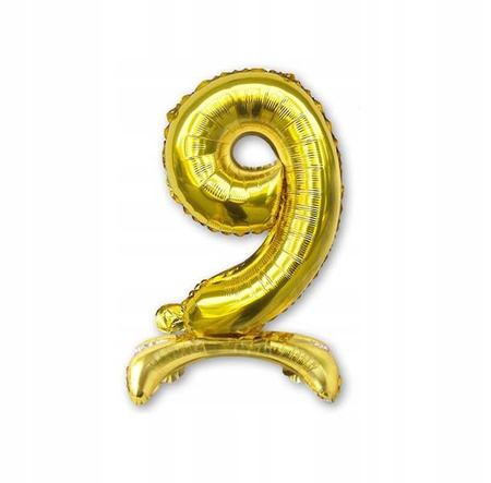 BALON foliowy stojący CYFRA złota XL 75 cm