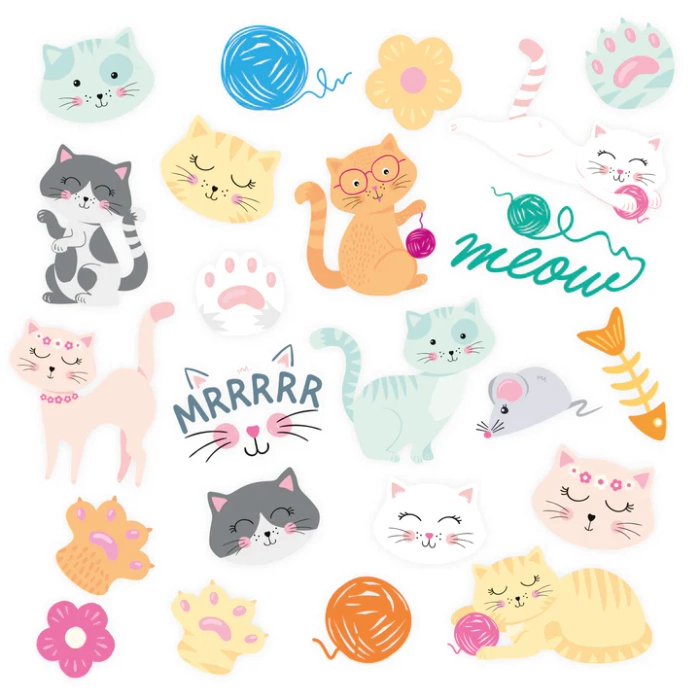 Tatuaże zmywalne wodne Kotki 23szt.