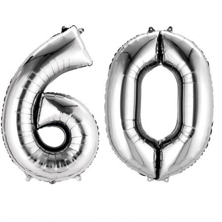 Balon foliowy Anagram 34 cale Maxi Liczba Srebrny