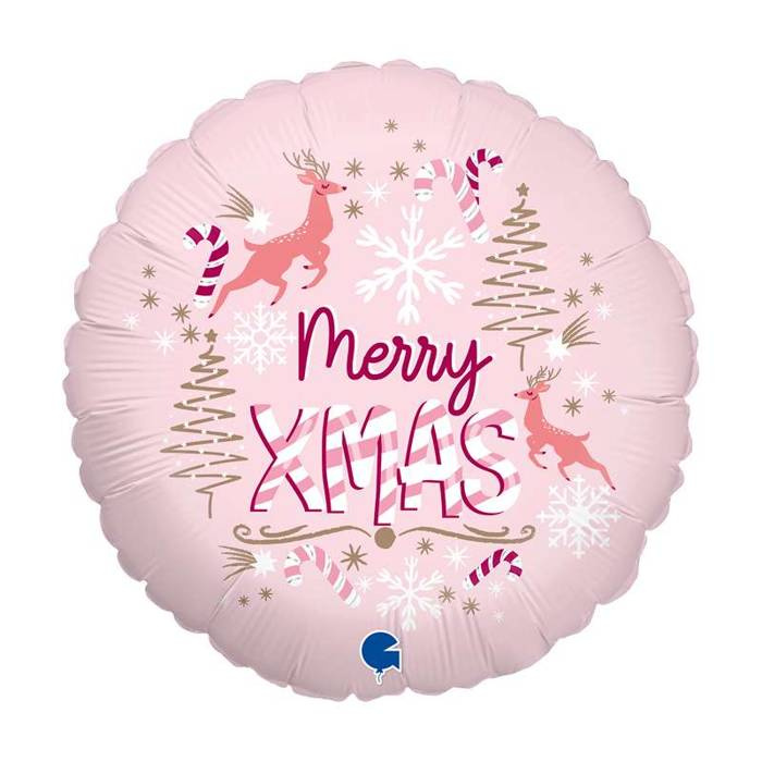 Balon foliowy okrągły Merry Xmas 18 cali
