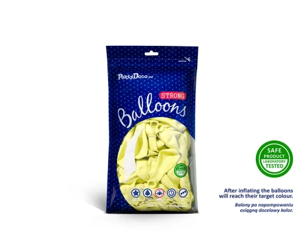 Balon Strong jednokolorowy 5 cali 100 szt. Pastel Light Yellow