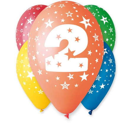 Balon Gemar 12 cali 1 sztuka cyfra 2