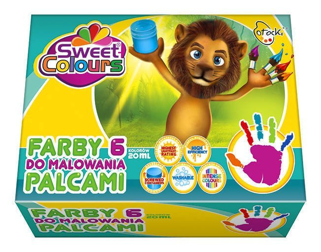Farby do malowania palcami 6x40 ml Otocki