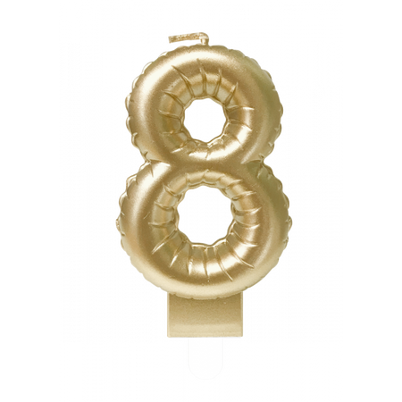 Świeczka urodzinowa cyfra 8 jak balon foliowy złota