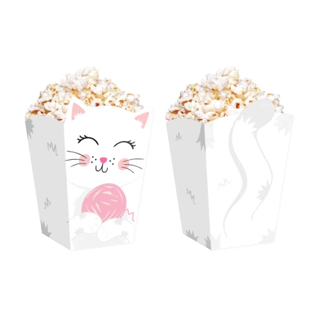Pudełko na popcorn Kotki 8,5x15cm 6szt.