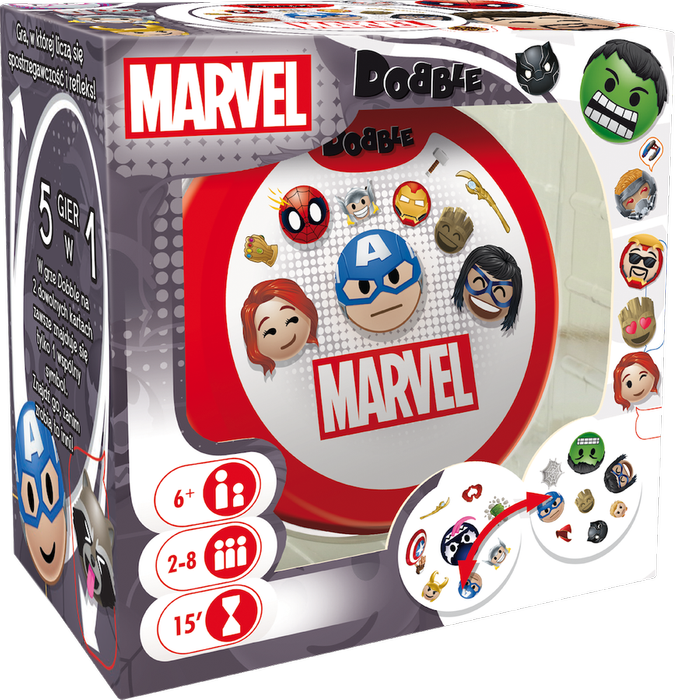 Gra rodzinna towarzyska Dobble Marvel Emoji
