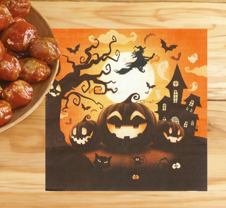 Serwetki papierowe Dynia pomarańczowe HALLOWEEN 33 cm 12 szt.