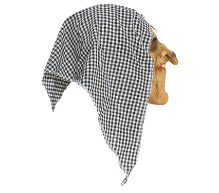 Maska lateksowa wiedźma czarownica z chustą