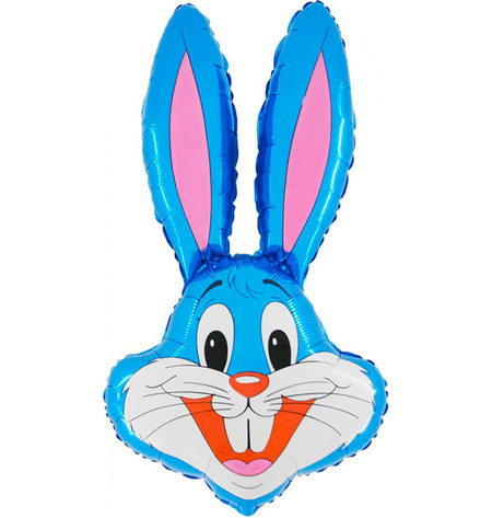Balon foliowy KRÓLIK zając NIEBIESKI zwierzątka 66 cm
