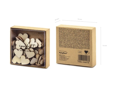 Konfetti SERCA drewniane 2 cm 50 szt.