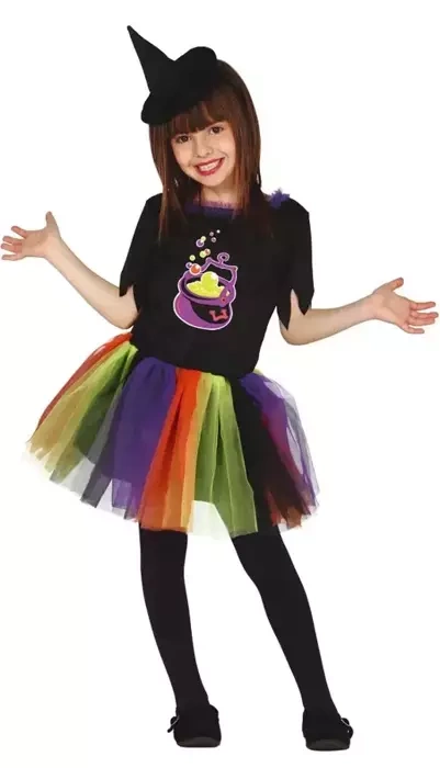 Strój dla dziewczynki WIEDŹMA Czarownica tutu w paski
