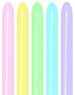 Balony do modelowania 260Q Sempertex 50 szt Mix Pastelowy