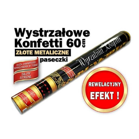 Wystrzałowe Konfetti pneumatyczne Tuba 60 cm metaliczne