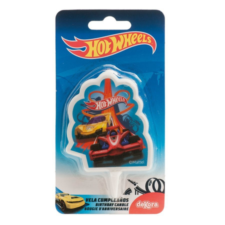 Świeczka urodzinowa na tort Hot Wheels 7,5 cm
