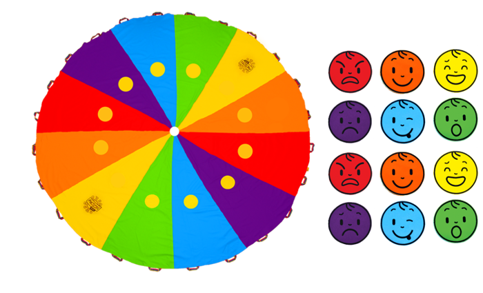 Chusta Edukacyjna AKSON 3m Zestaw duże koła + 12 EMOCJI