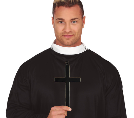 Naszyjnik czarny KRZYŻ 22 cm Halloween