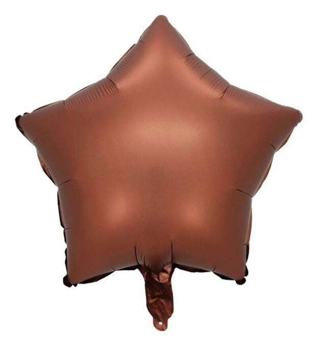 Gwiazdka satynowa matowa balon foliowy 18 cali brązowa